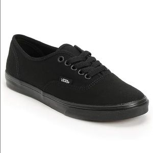 VANS AUTHENTIC LOW PRO BLACK SKATE SHOES WOMEN